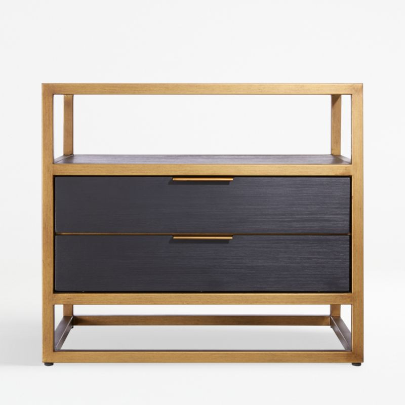 Oxford Black 2-Drawer Nightstand + Reviews | Crate and Barrel | Crate & Barrel