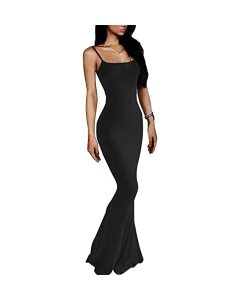 AnotherChill Women's Casual Lounge Slip Long Dress Sexy Sleeveless Backless Bodycon Maxi Dresses ... | Amazon (US)