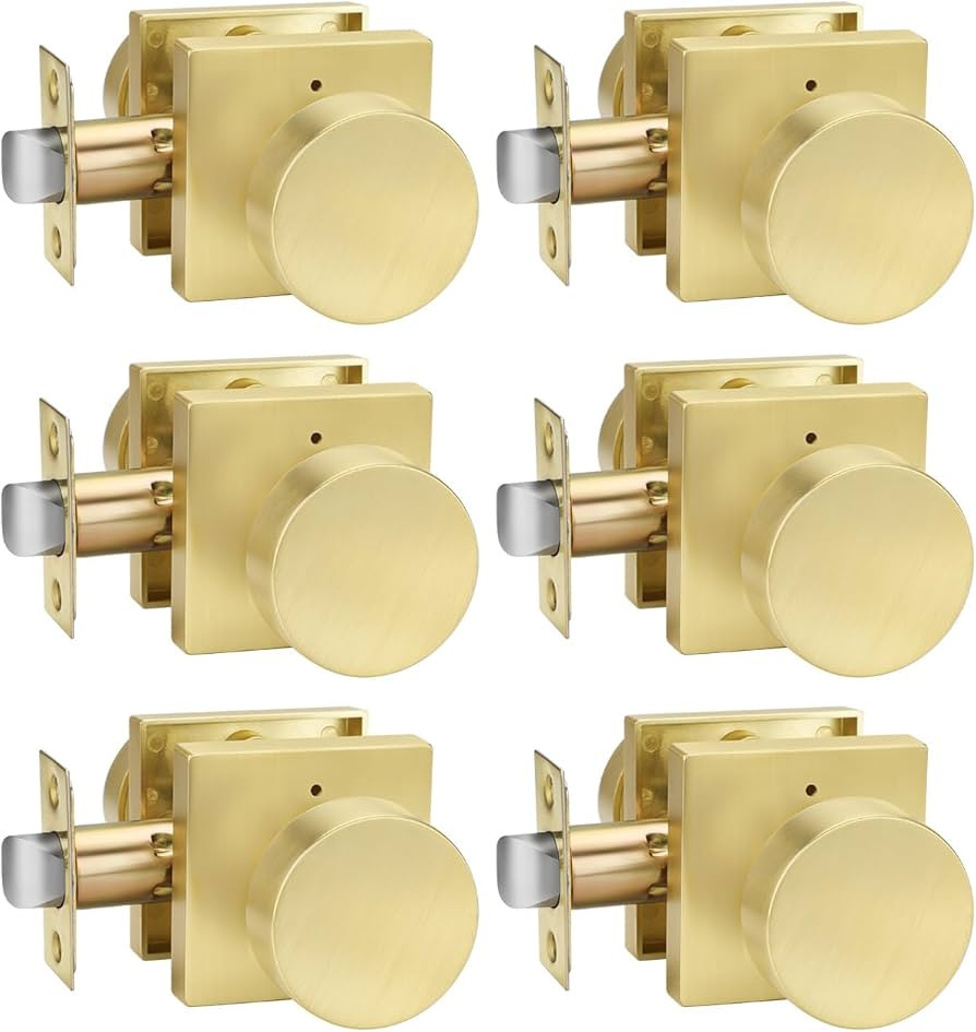goldenwarm Privacy Gold Interior Door Knobs, Zinc-Alloy Heavy Duty Interior Door Knobs Bedroom, C... | Amazon (US)