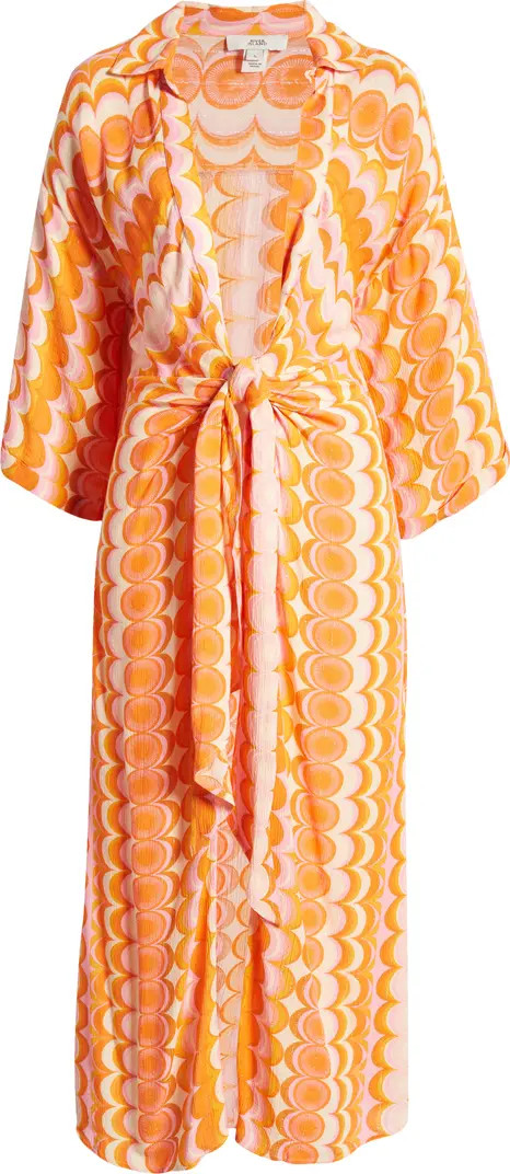 Retro Wave Knot Front Cover-Up Dress | Nordstrom