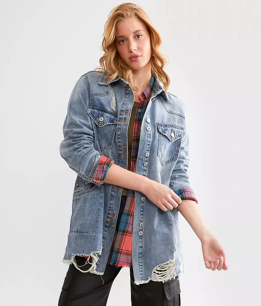 Destructed Denim Jacket | Buckle