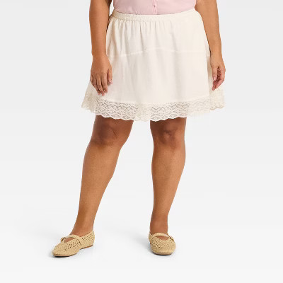 Women's Lace Mini A-Line Skirt - Universal Thread™ Cream | Target
