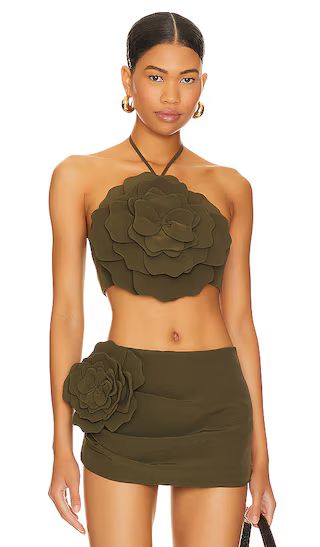 Zora Crop Top in Olive Green | Revolve Clothing (Global)