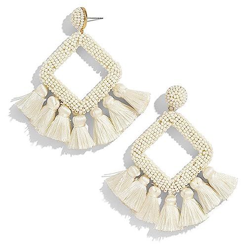 Beaded Tassel Earrings, Statement Laniyah Fringe Drop Earrings for Womens Gift For Her, Mom, Sist... | Amazon (US)