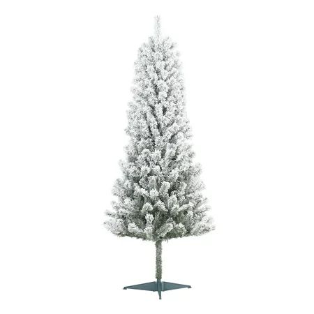 Holiday Time Un-Lit Snow-Flocked Pine Artificial Christmas Tree, 6', White | Walmart (US)