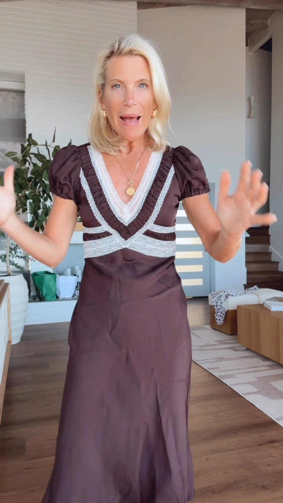  Est new dress from J.Crew.  The little lace detail on this chocolate brown silky dress is such a fun detail.  The cut is super flattering.   It’s on sale!!  

#LTKSaleAlert #LTKootd #LTKOver40