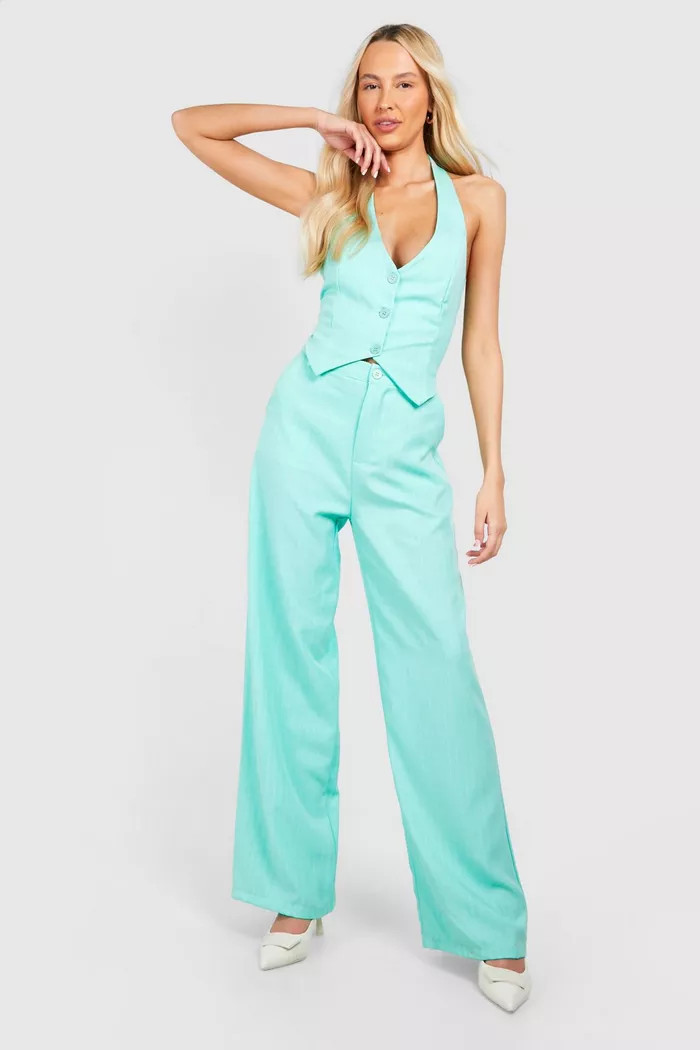 Tall Woven Pinstripe Dress Pants | boohoo (US & Canada)