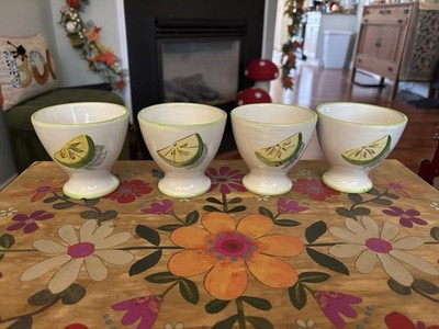Vintage I.W.C. NY Dessert/Ice Cream Cups 4 Fruit Motif Hand Painted In Italy | eBay | eBay US
