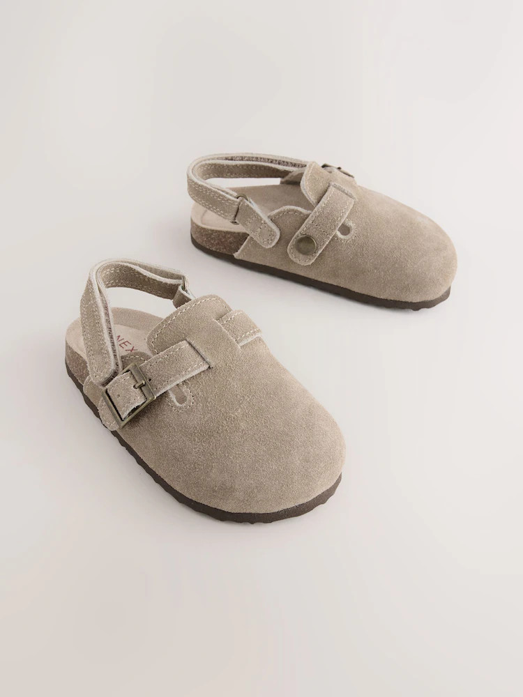Neutral Leather Cushioned Footbed Clogs | Next US