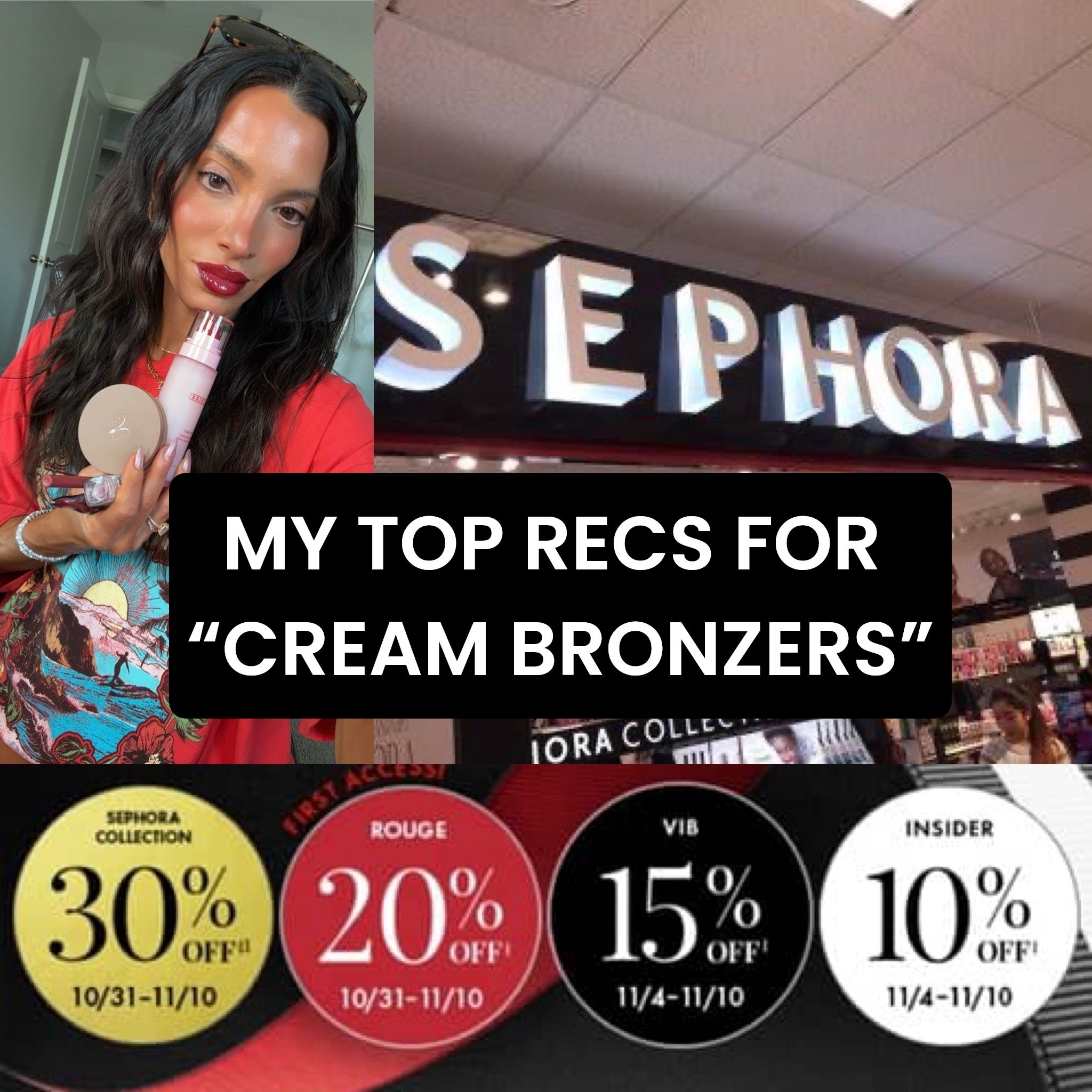 These CREAM BRONZERS are easily blendable formulas that give shape, lift & dimension for all skin types/tones- pigmentation high to low : lys, nars, rare, Mario 

#LTKSaleAlert #LTKBeauty #LTKGiftGuide