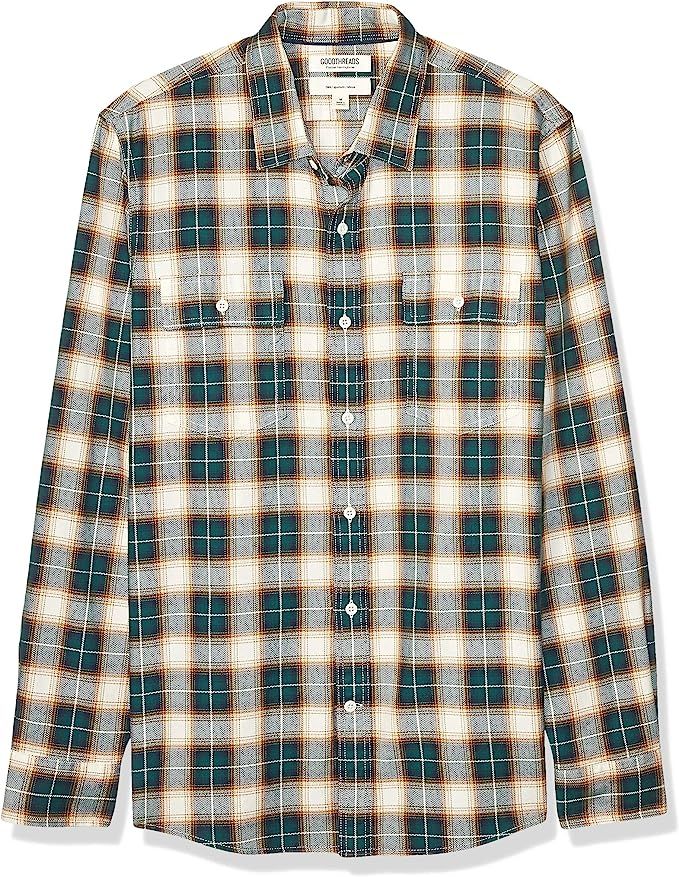 Amazon Brand - Goodthreads Men's Slim-Fit Long-Sleeve Plaid Herringbone Shirt | Amazon (US)