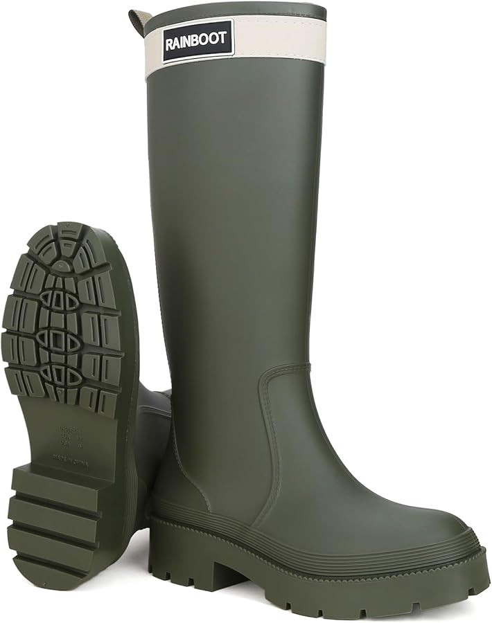 Rain Boots for Women, Waterproof Rubber Garden Boots Durable Slip Resistant Muck Boots,Tall Water... | Amazon (US)