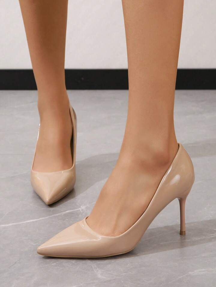 Nude Stiletto High Heels, Pointed Toe Women Shoes, Fashionable And Versatile For Formal Occasions... | SHEIN