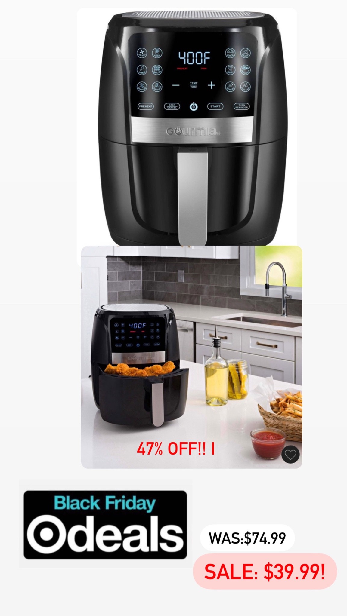 Target Early Black Friday Deals🏷
Deal of the day. Early Black Friday. Gift ideas. Air fryer. Sale alert. 47%off. 

#LTKsalealert #LTKunder50 #LTKGiftGuide