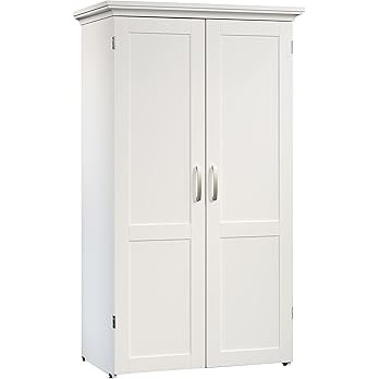 Sauder Miscellaneous Storage Craft & Sewing Armoire, L: 35.11" x W: 21.81" x H: 61.58", Glacier W... | Amazon (US)