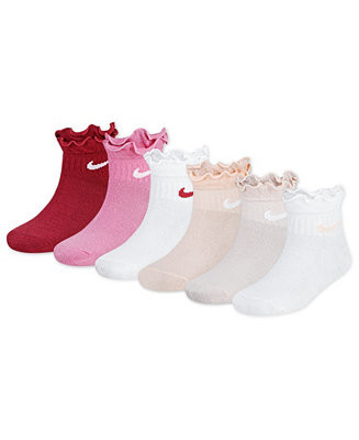 Girls' 4-7 Ruffle Detail Ankle Socks, 6-Pack | Macy's