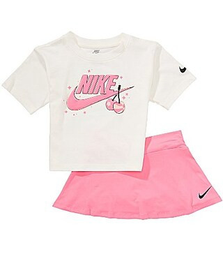 Nike Little Girls Short Sleeve Logo Graphic T-Shirt Coordinating Skort Set - 2T | Dillard's