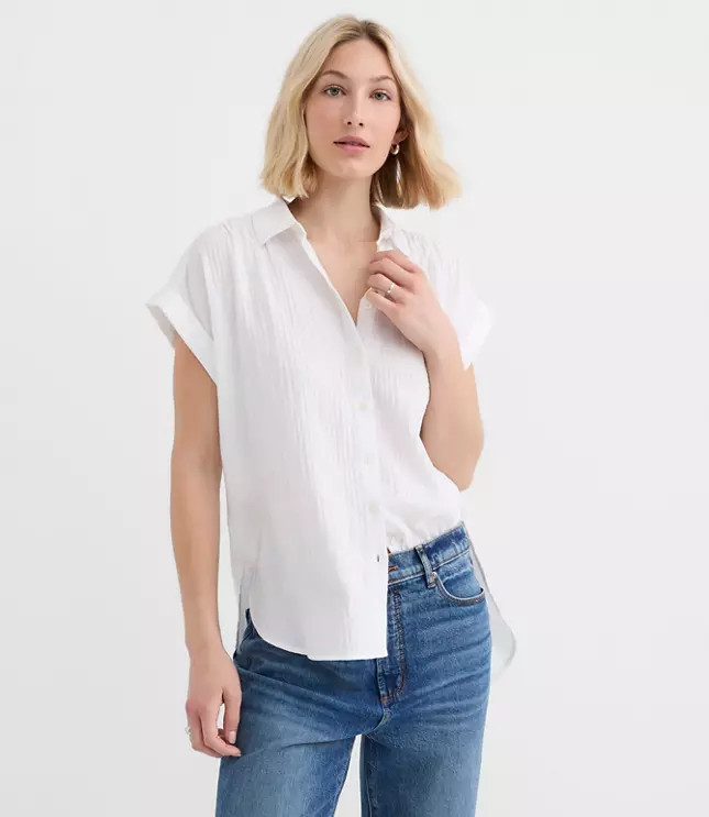 Crinkle Dolman Shirt | LOFT