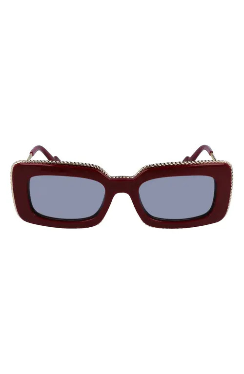 Lanvin 52mm Rectangular Sunglasses in Burgundy at Nordstrom | Nordstrom