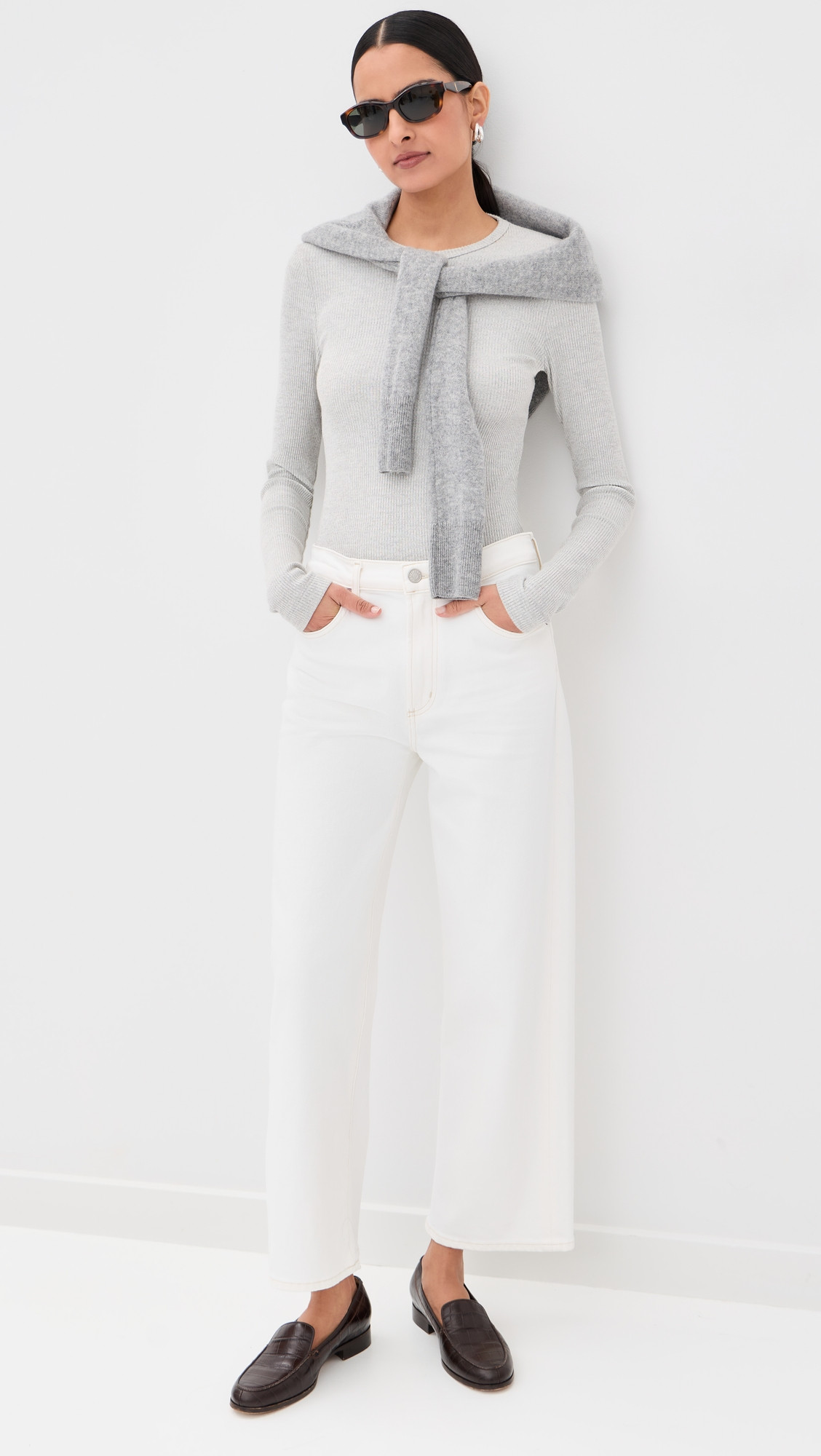 AGOLDE Harper Crop Relaxed Straight Jeans White Wash 27 | Shopbop