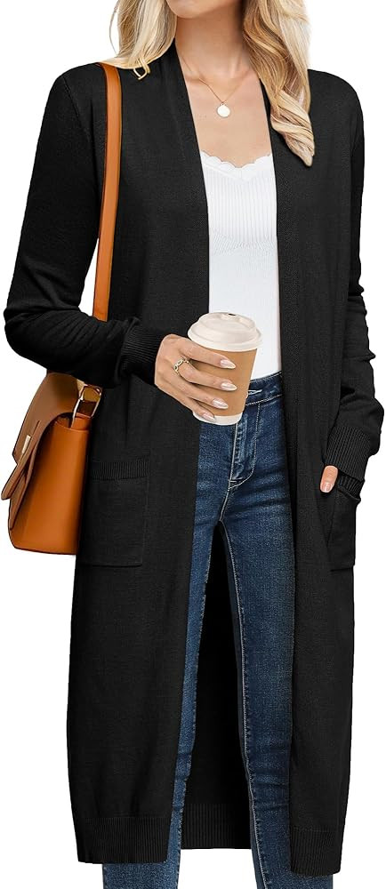 GRACE KARIN Women's 2026 Trendy Long Cardigans Sweater Lightweight Open Front Long Sleeve Maxi Du... | Amazon (US)