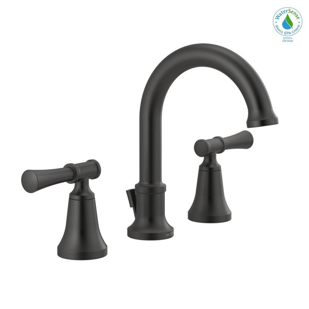 Delta Chamberlain 8 in. Widespread 2-Handle Bathroom Faucet in Matte Black 35747LF-BL - The Home ... | The Home Depot