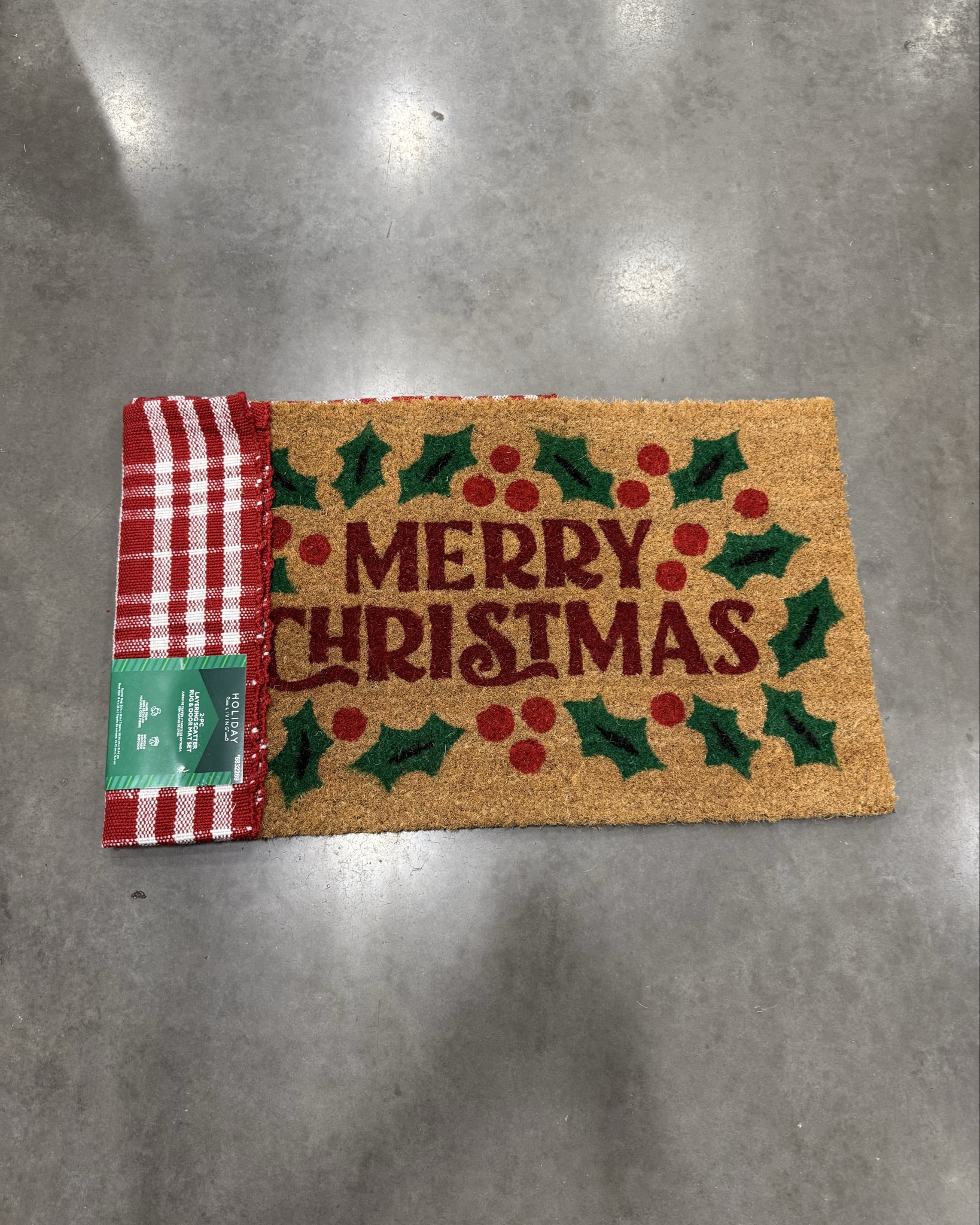 Just found the cutest outdoor holiday rugs at Lowe’s! 🎄 Each one comes with a coordinating plaid fabric mat underneath, and there are four festive prints—snowman, Santa with reindeer, “Merry Christmas,” and sparkly Christmas trees. Such an easy (and durable!) way to dress up your porch or entryway for under $20!

#LTKFindsUnder50 #LTKSeasonal #LTKHome
