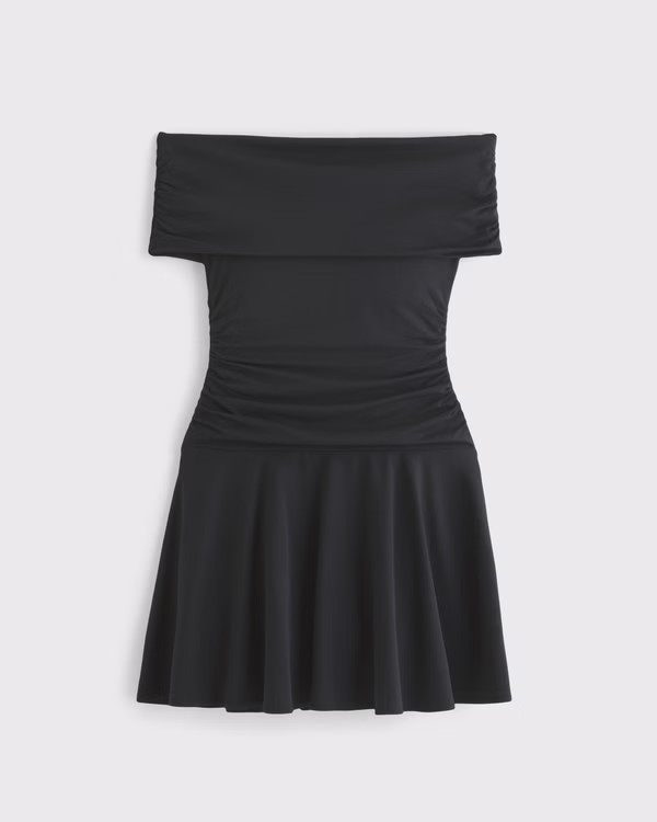 Women's Off-The-Shoulder Knit Skort | Women's Vacation Shop | Abercrombie.com | Abercrombie & Fitch (US)