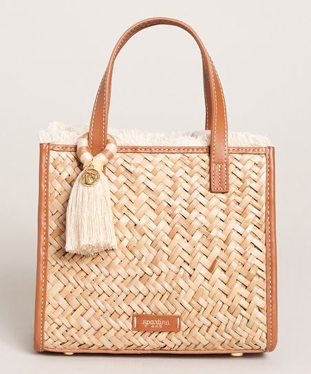 Spartina 449 Light Beige Straw Dune Satchel Crossbody Bag | Zulily