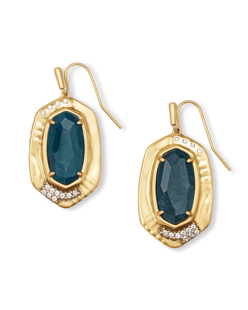 Anna Vintage Gold Drop Earrings in Teal Apatite | Kendra Scott