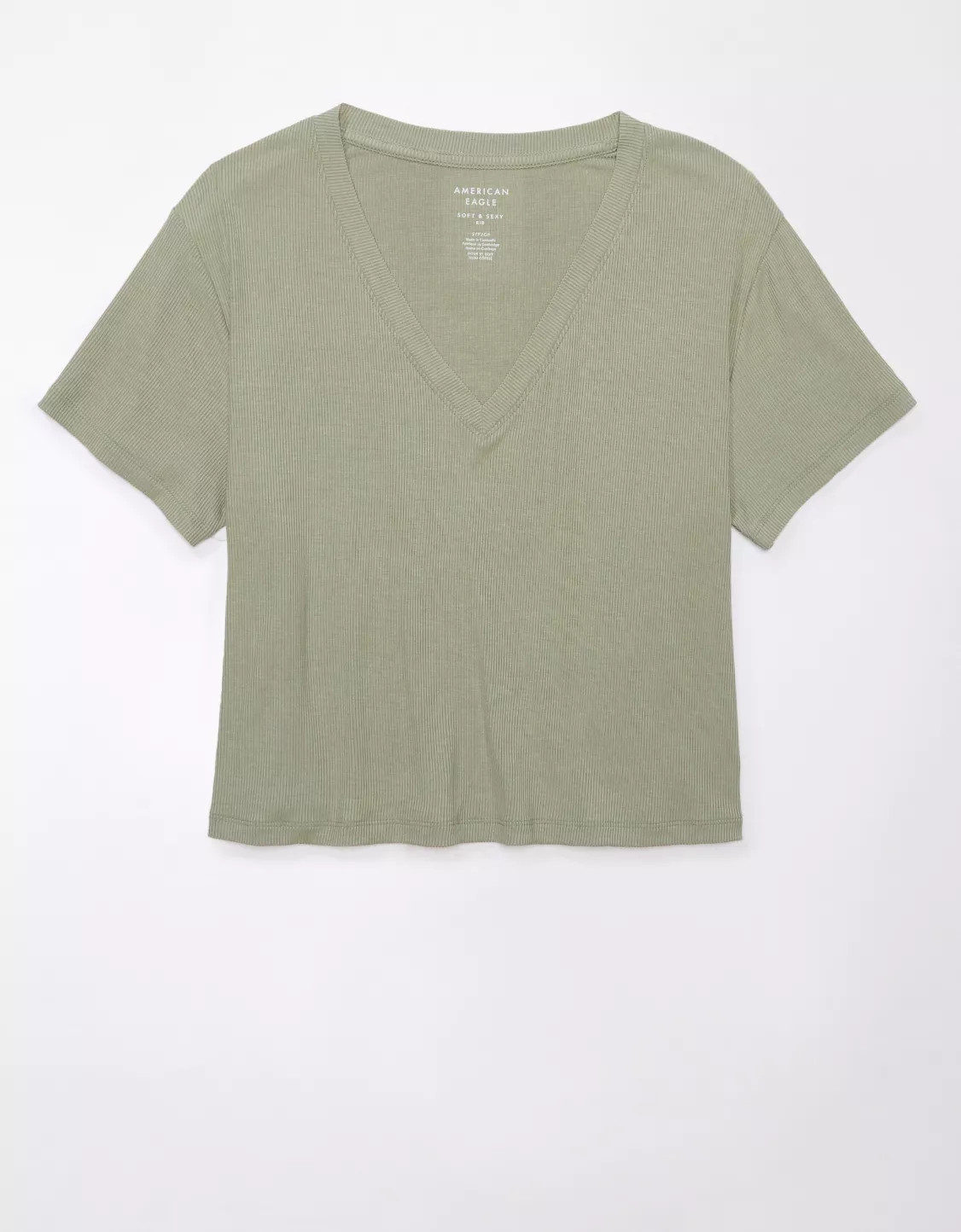 AE Soft & Sexy Cropped V-Neck T-Shirt | American Eagle Outfitters (US & CA)