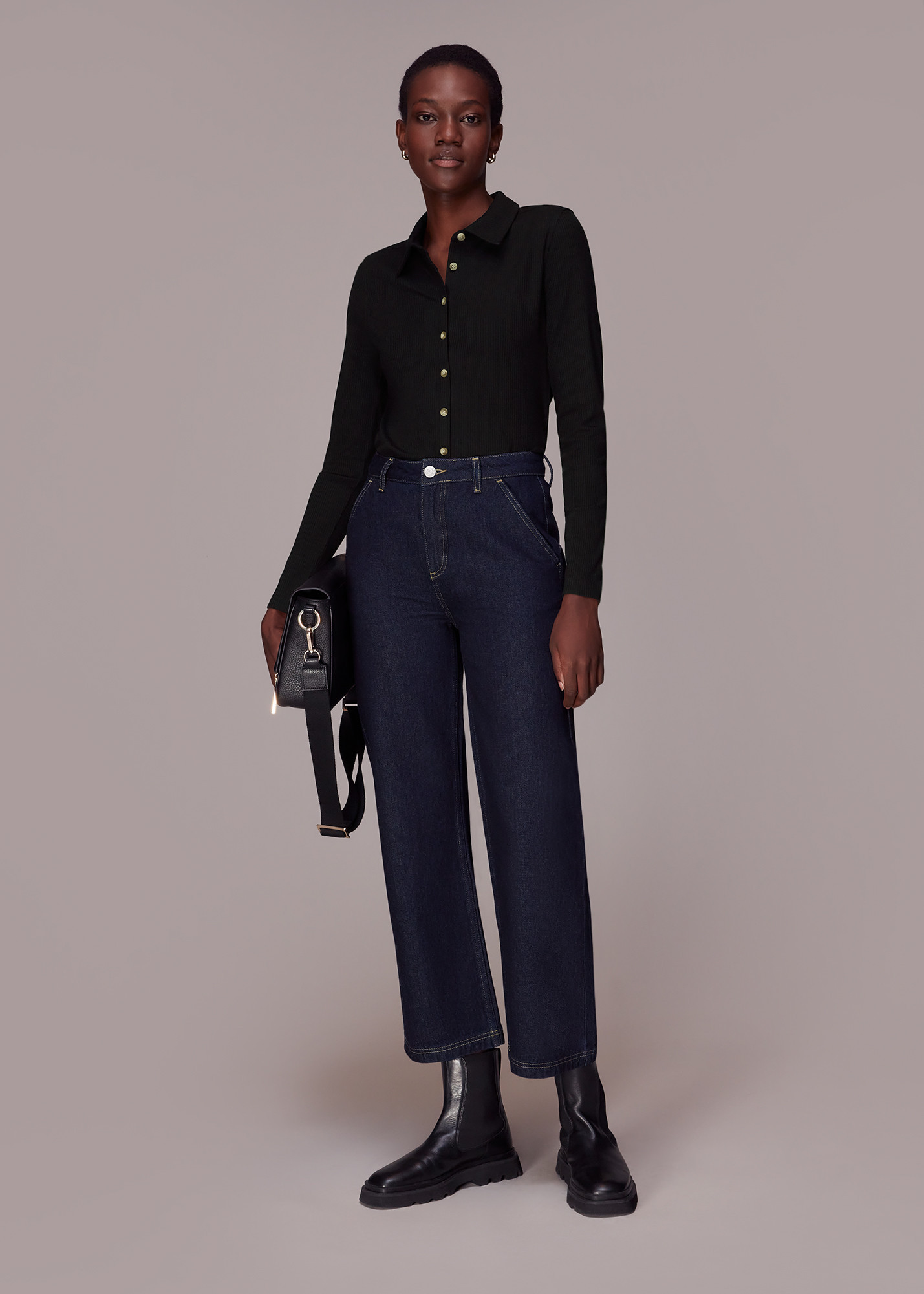 Whistles Women's Ribbed Fitted Shirt | Whistles