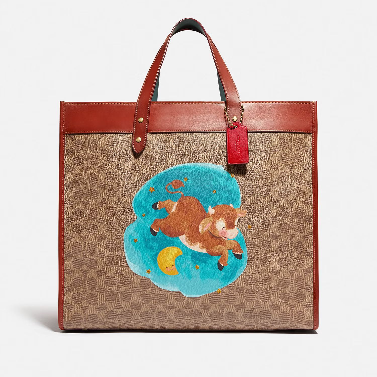 Coach Women's CNY Ox Print Field 40 Tote Bag - Tan Rust | Mybag.com (Global) 