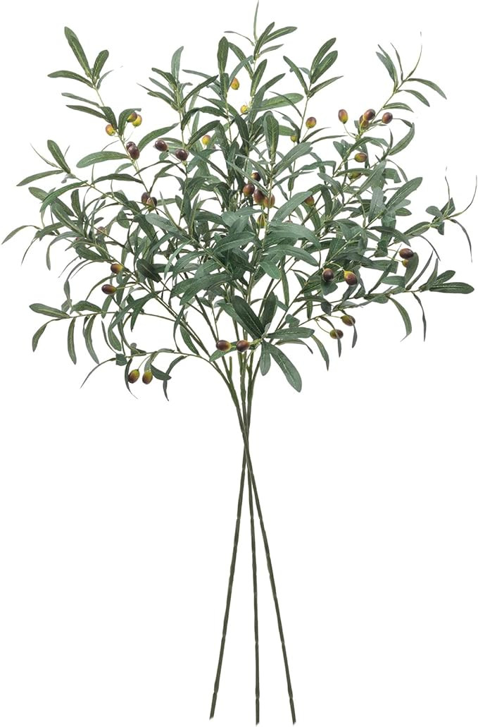 SHACOS 3 PCS Large Artificial Olive Branches for Vases Fake Olive Leaf Stems with Olives 39" Tall... | Amazon (CA)