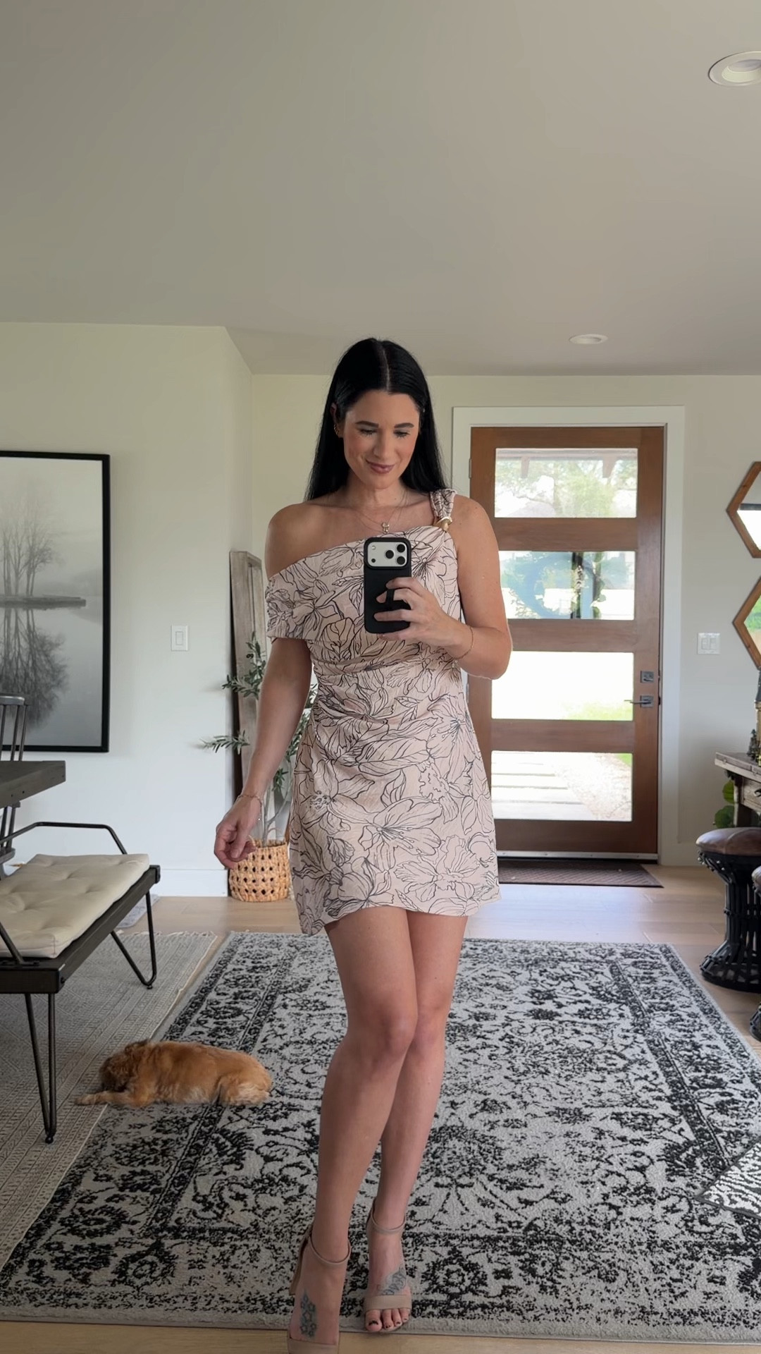 This mini dress from Petal & Pup is so beautiful on. I’m in the size small and it fits perfectly and the length isn’t too short. Under $100!

