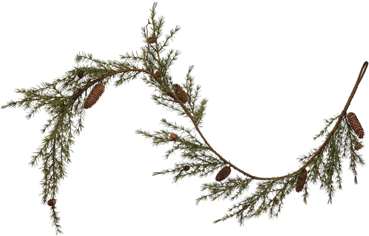 Faux Hemlock Garland with Pinecones, Multicolor | Amazon (US)
