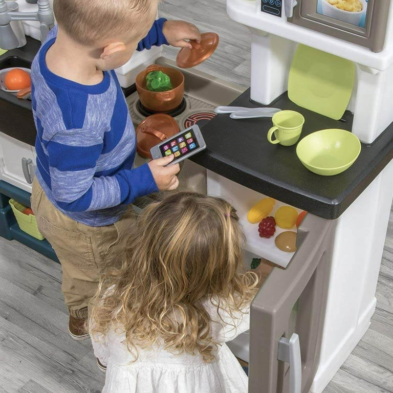 Step2 Modern Metro Blue Brown and White Kitchen includes 33 Piece Plastic Toddler Kitchen Playset | Walmart (US)