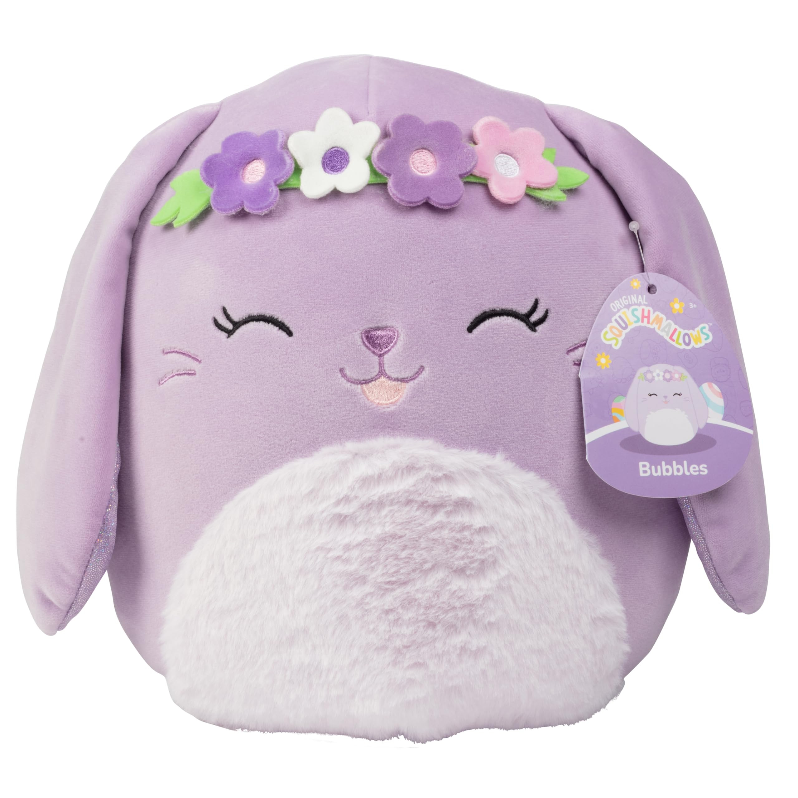 Squishmallows 10-Inch Bubbles The Purple Easter Bunny with Flower Crown - Official Jazwares Plush... | Amazon (US)