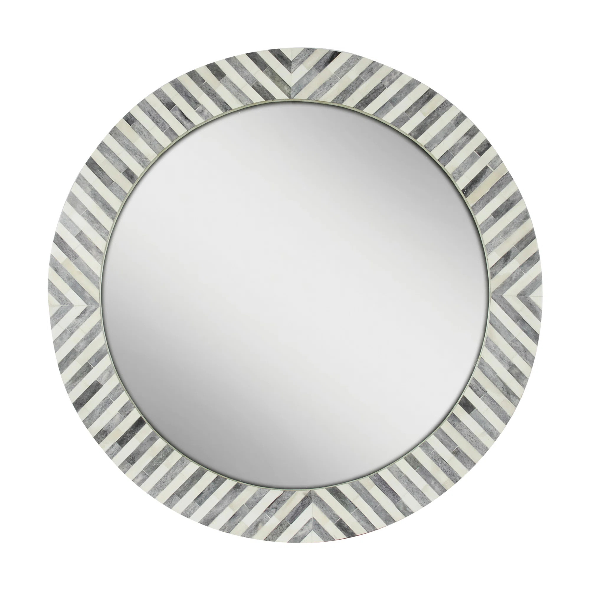 Birch Lane™ Demson Round Bone Framed Wall Mounted Mirror & Reviews | Wayfair | Wayfair North America