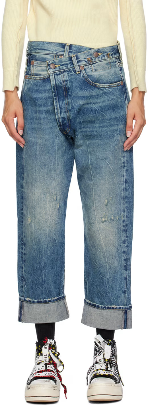 Blue Crossover Jeans | SSENSE
