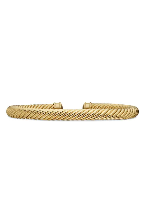 David Yurman Men's Cable Cuff Bracelet in 18K Yellow Gold, 7mm at Nordstrom, Size Medium | Nordstrom