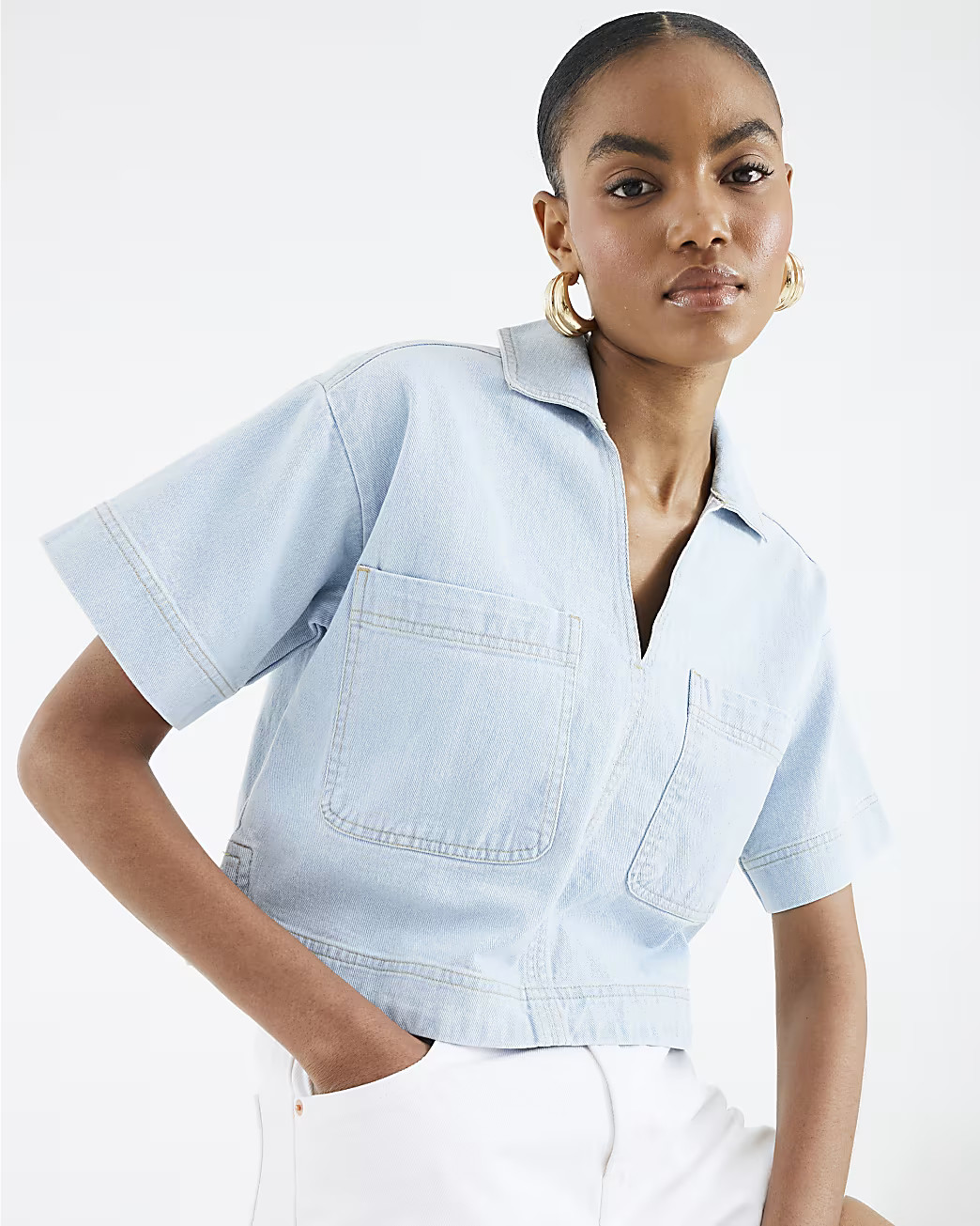 Blue Denim Shirt | River Island UK & IE