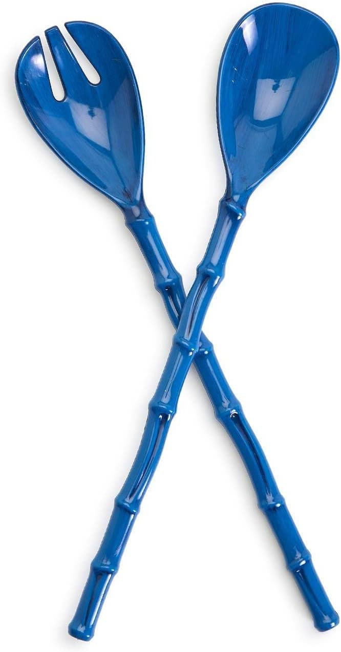 Two's Company Inc. Blue Bamboo 2 Pc Serving Set Includes: Spoon and Fork (Hand wash only) - Acryl... | Amazon (US)