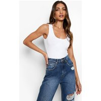 Womens Basic Full Length Wide Strap Tank Top - White - 12 | boohoo (US & Canada)