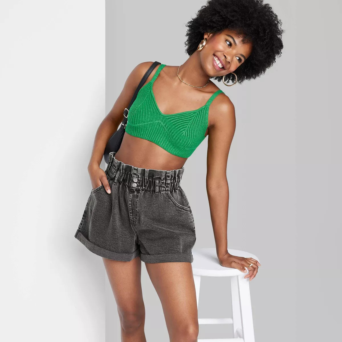 Women's High-Rise Pull-On Paperbag Denim Shorts - Wild Fable™ | Target