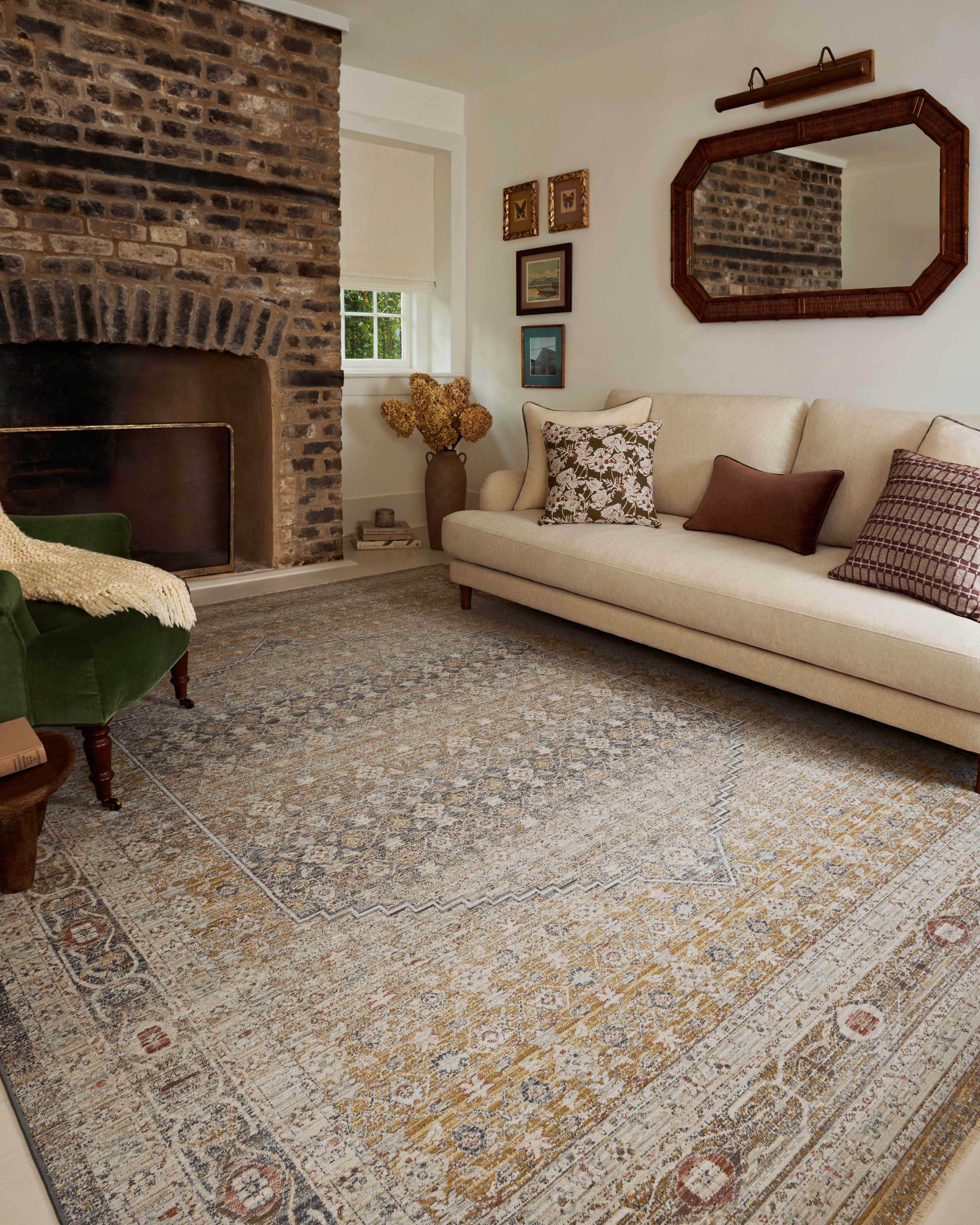 Chris Loves Julia x Loloi Ida Stone / Gold Area Rug | Wayfair North America