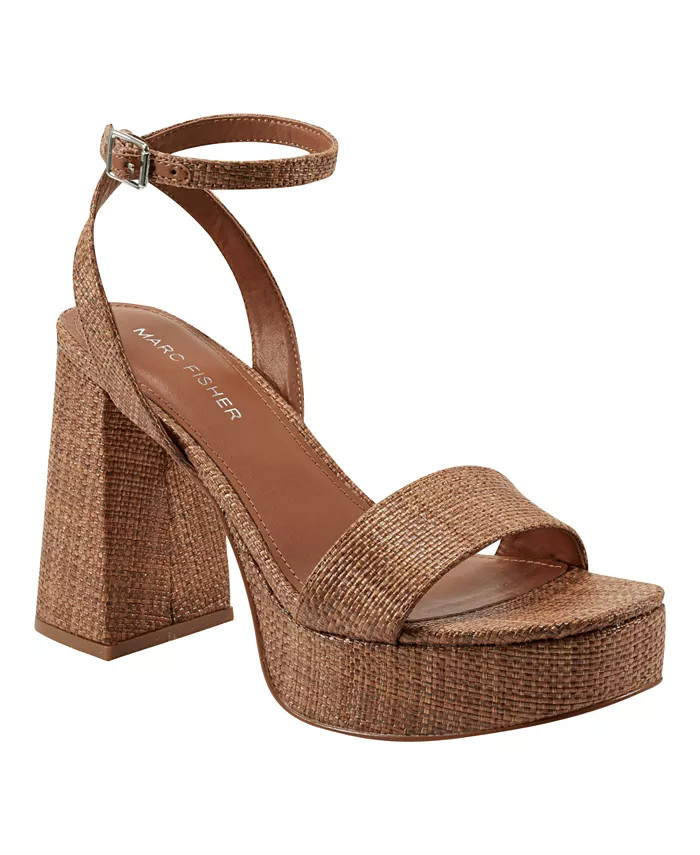 Women's Sadel Block Heel Ankle Strap Dress Sandals | Macy's
