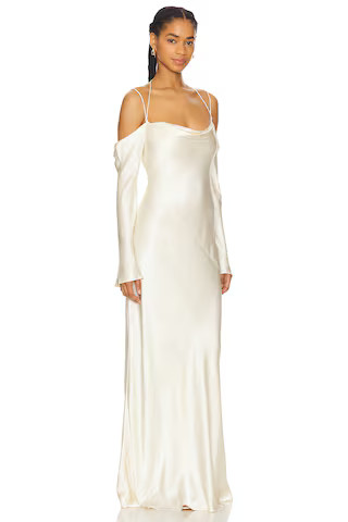 Shona Joy La Lune Off Shoulder Tie Maxi Dress in Cream from Revolve.com | Revolve Clothing (Global)
