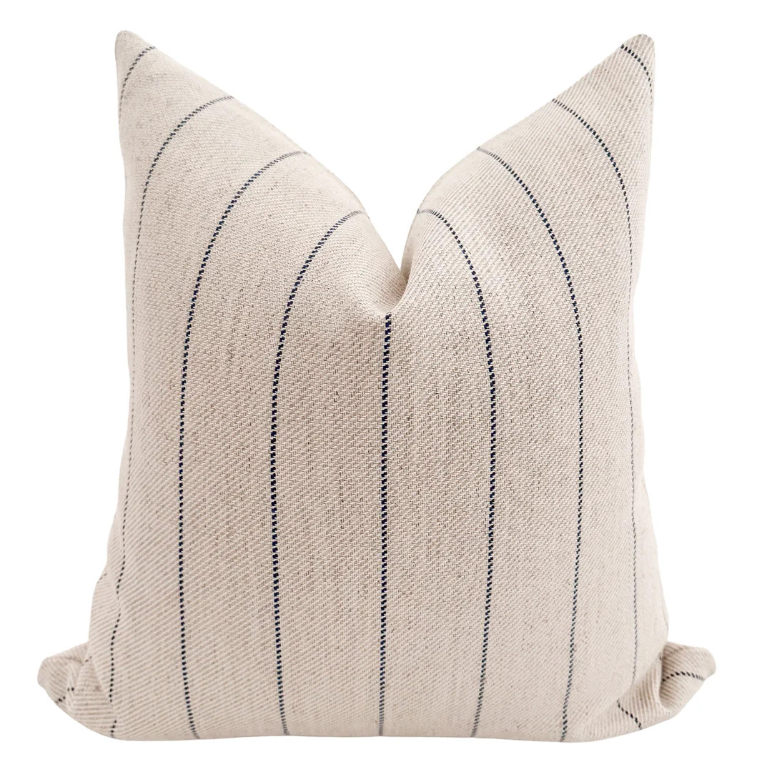 Antique Stripe | Blue Pillow Cover | Hackner Home (US)
