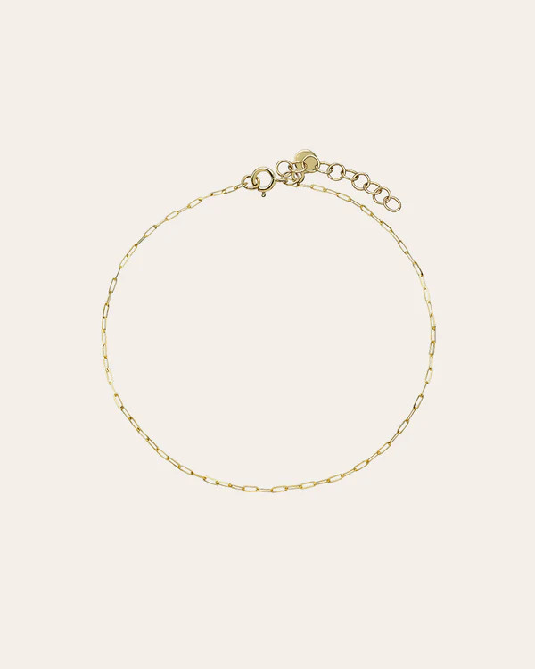 14k Gold Baby Open Link Chain Bracelet | Zoe Lev Jewelry